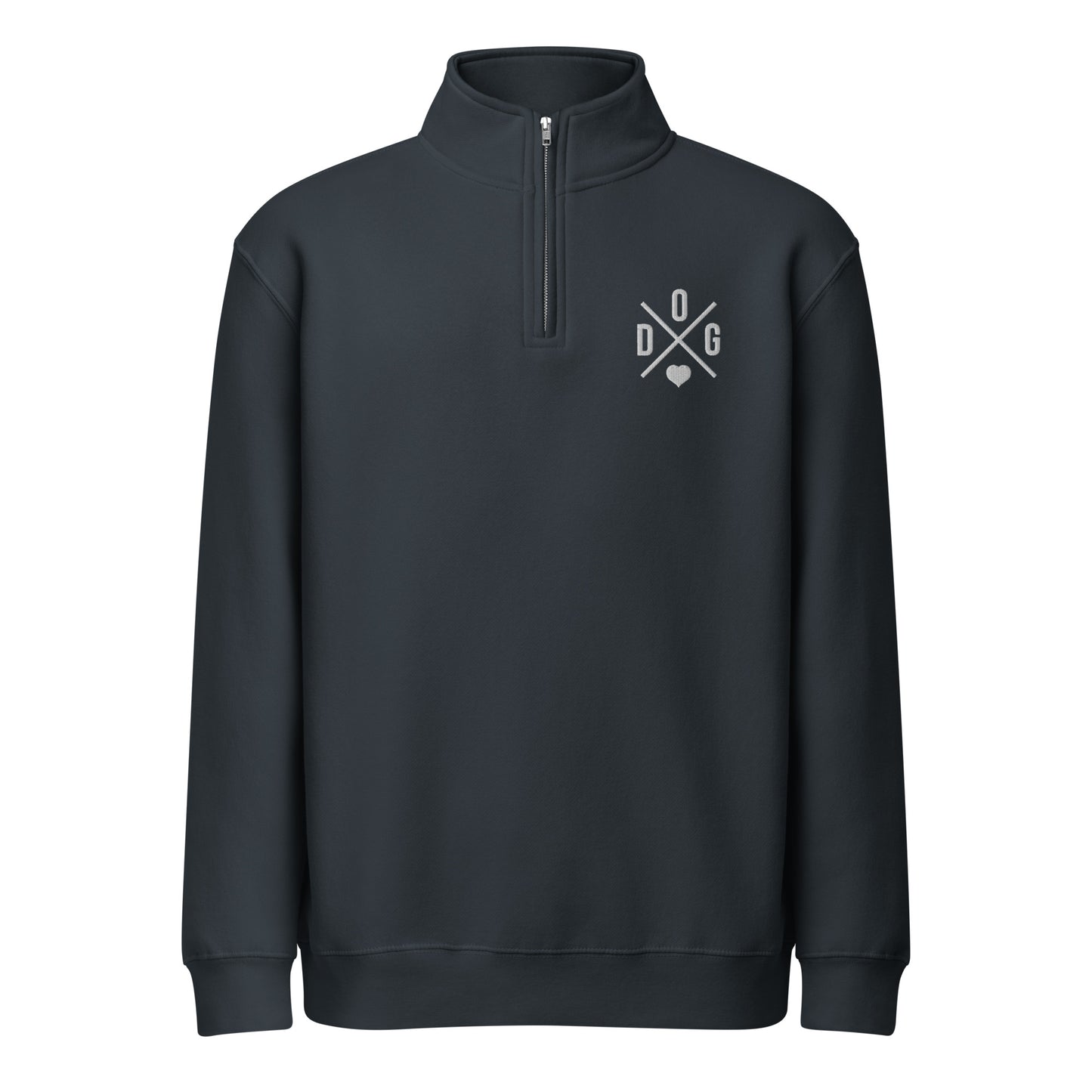 Dog Love Embroidered Unisex Premium 1/4 Zip Sweatshirt . Navy