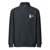 American Flag Boston Terrier Dog Premium 1/4 Zip Sweatshirt . Navy