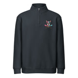 Boston Terrier Baseball Drip Premium 1/4 Zip Sweatshirt . Navy