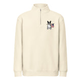 American Flag Boston Terrier Dog Premium 1/4 Zip Sweatshirt . Sandshell