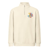 1970s British Punk Ransom Note Boston Terrier Dog Unisex Premium 1/4 Zip Sweatshirt . Sandshell