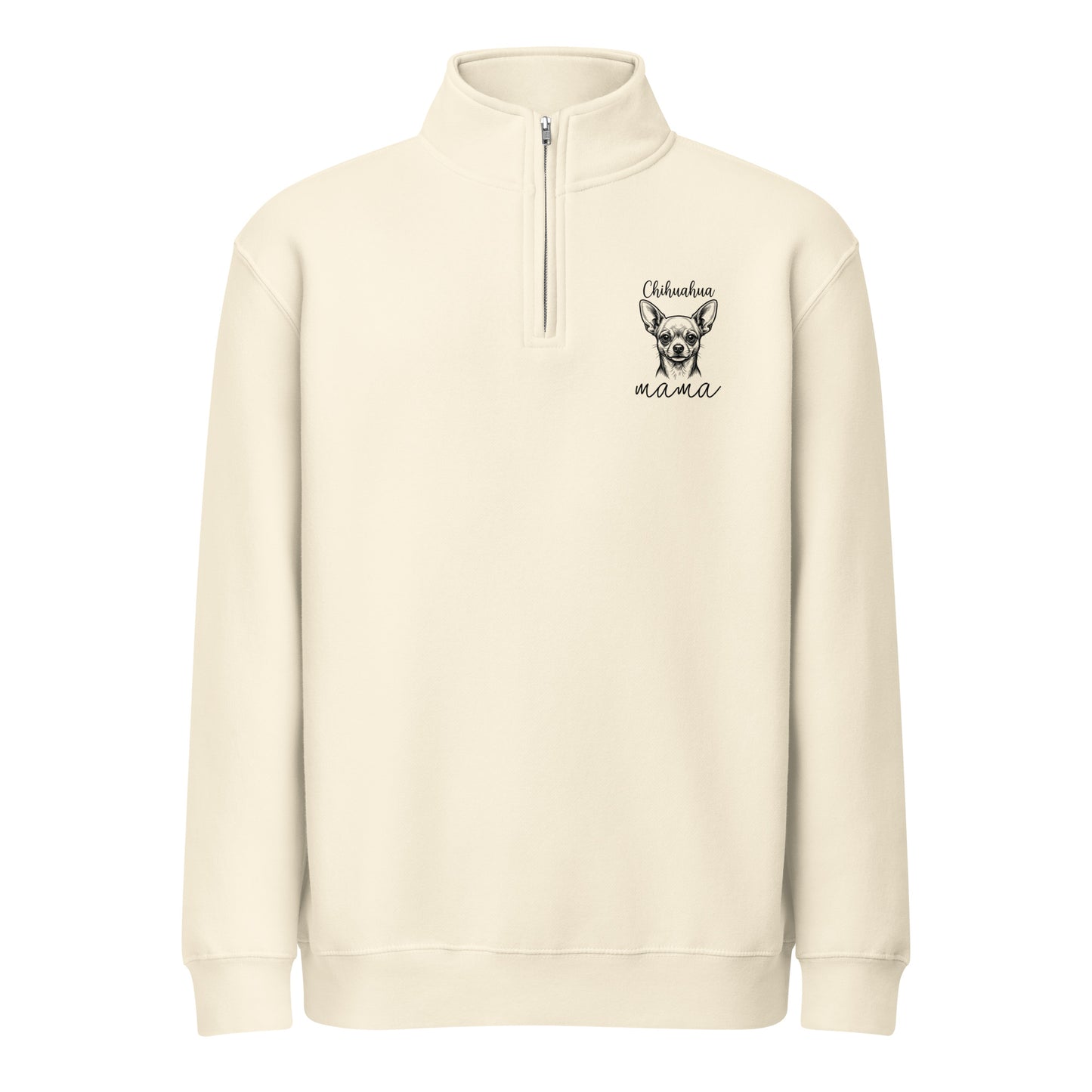 Chihuahua Mama Premium 1/4 Zip Sweatshirt . Sandshell