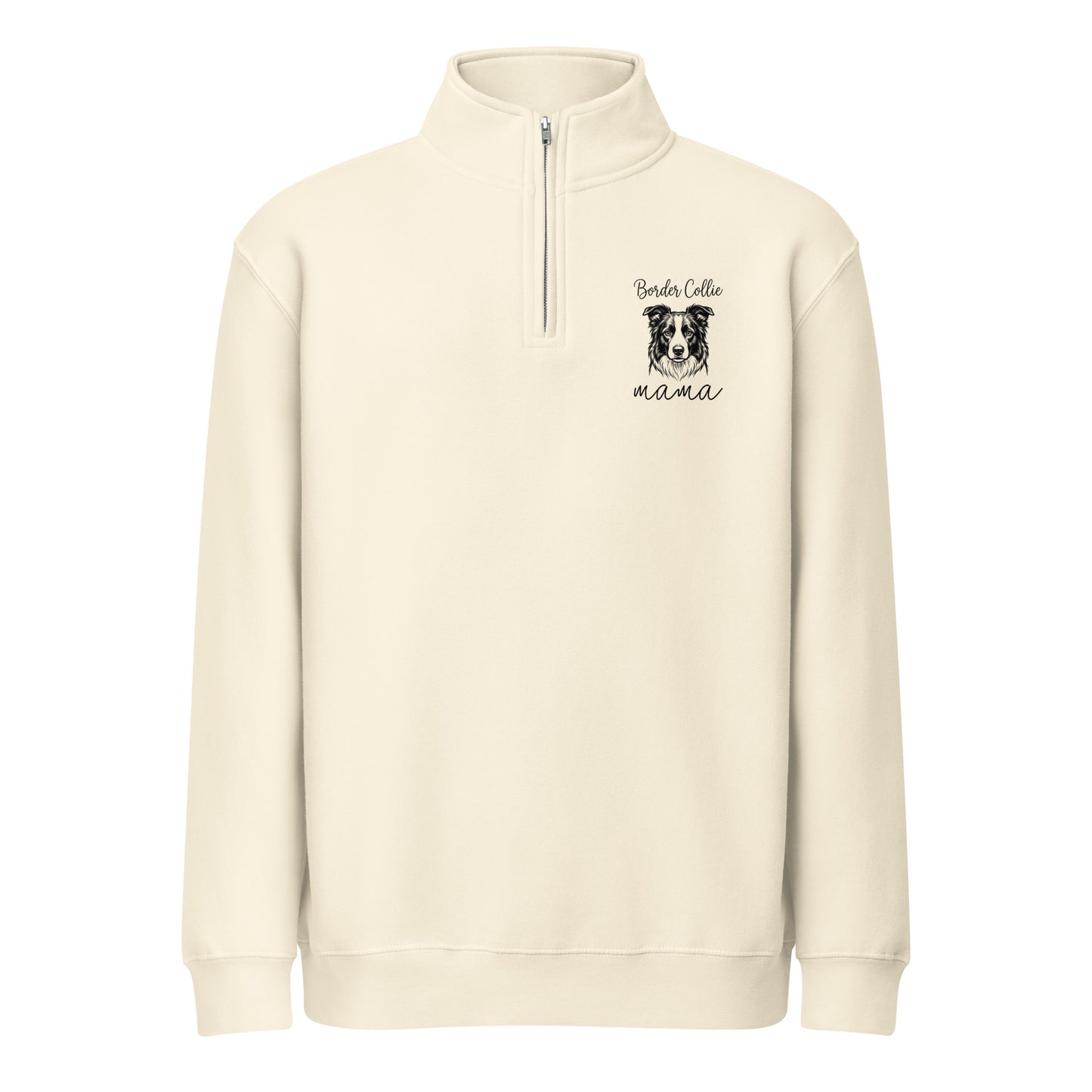 Border Collie Mama Premium 1/4 Zip Sweatshirt . Sandshell