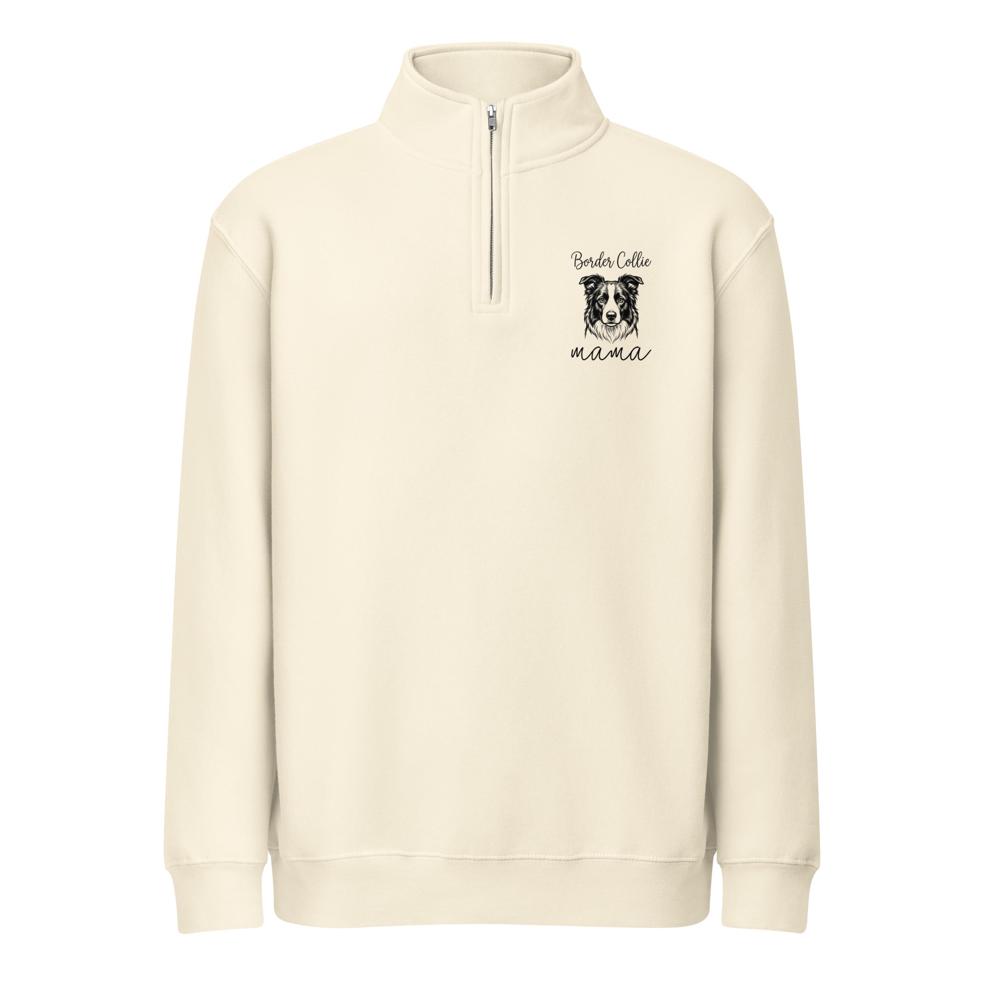 Border Collie Mama Premium 1/4 Zip Sweatshirt . Sandshell