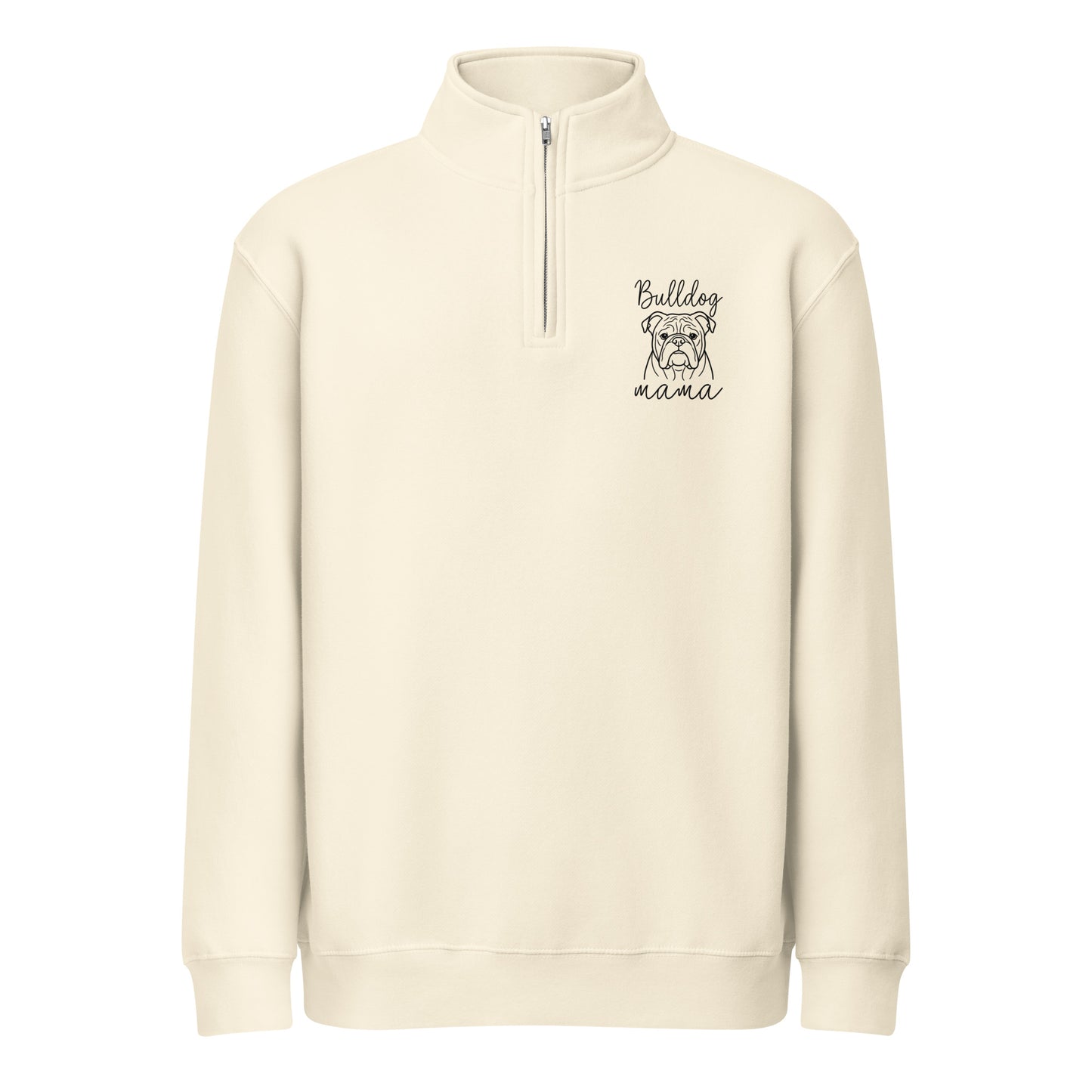 Bulldog Mama Premium 1/4 Zip Sweatshirt . Sandshell