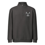Bostie Face Embroidered Unisex Premium 1/4 Zip Sweatshirt . Smoke