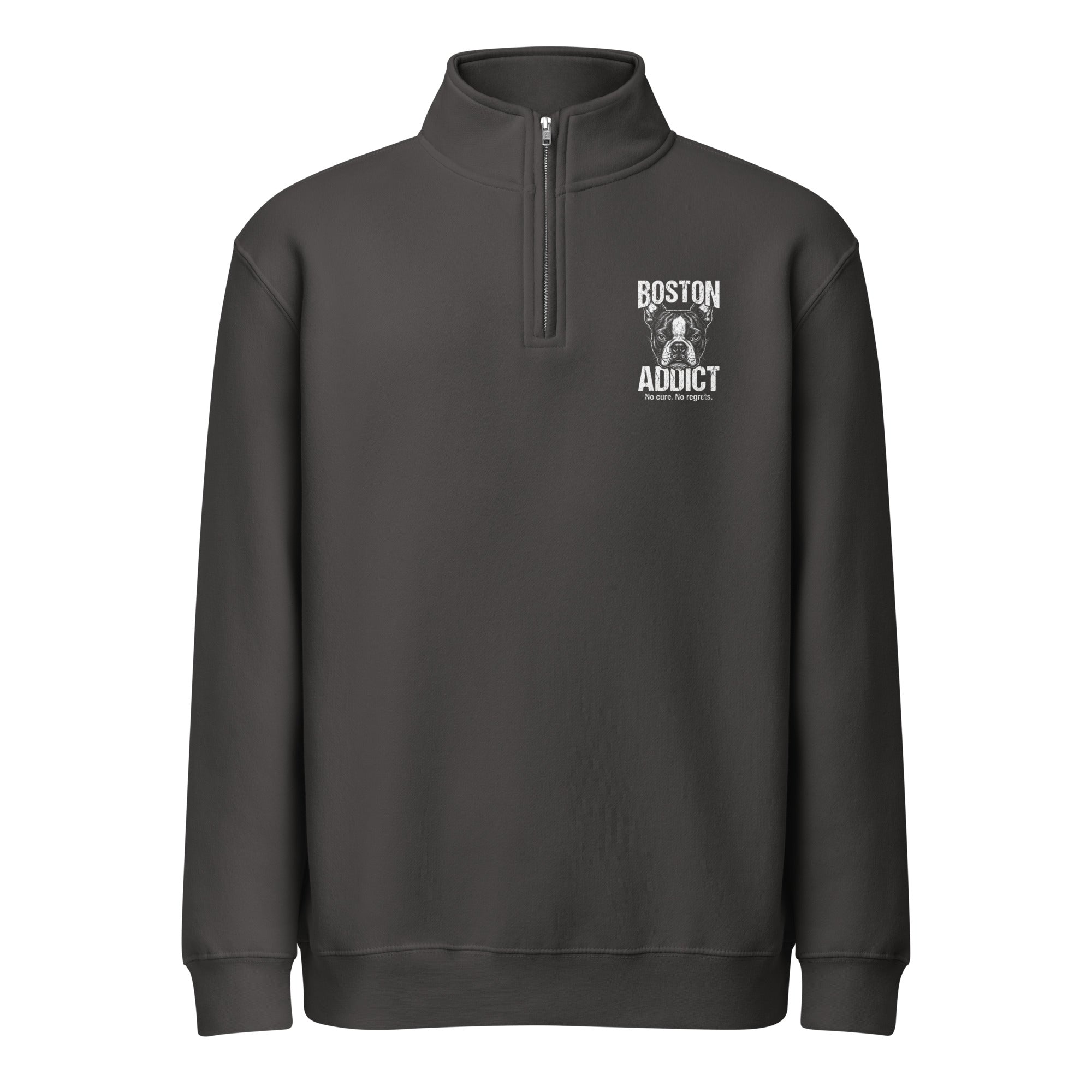 Boston Addict (No Cure. No Regrets.) Unisex Premium 1/4 Zip Sweatshirt . Smoke