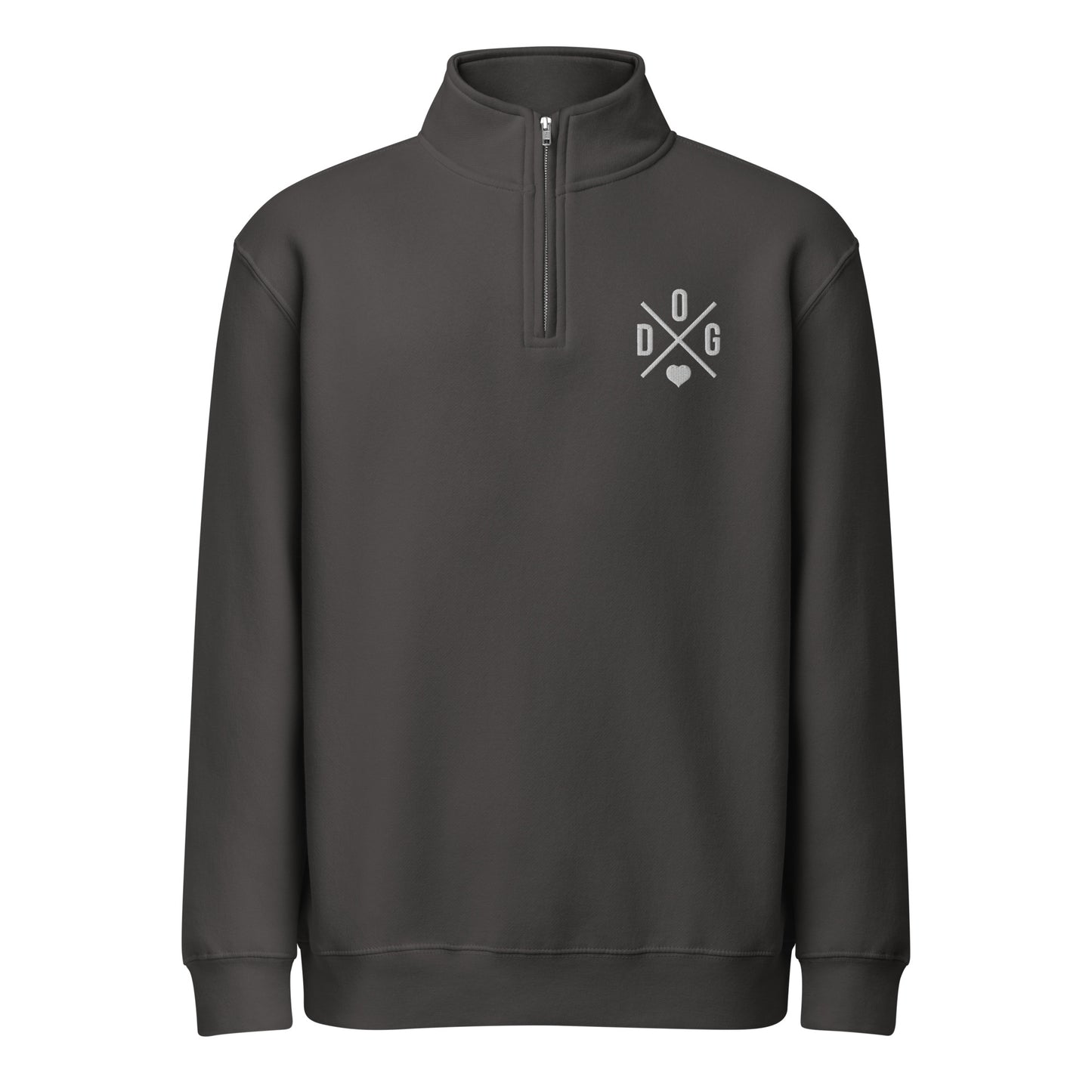 Dog Love Embroidered Unisex Premium 1/4 Zip Sweatshirt . Smoke