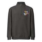 1970s British Punk Ransom Note Boston Terrier Dog Unisex Premium 1/4 Zip Sweatshirt . Smoke