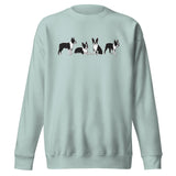 4 Boston Terrier Poses Unisex Premium Sweatshirt . Agave