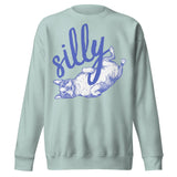 Silly Boston Terrier Dog Upside Down Unisex Premium Sweatshirt . Agave