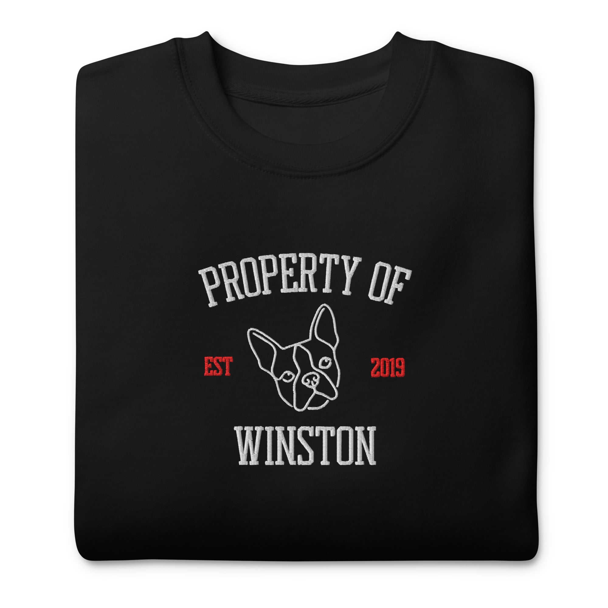 Property Of My Dog Custom Embroidered Unisex Premium Sweatshirt .