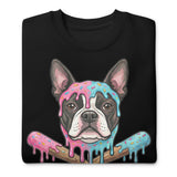 Baseball Drip Boston Terrier Dog Unisex Premium Sweatshirt .