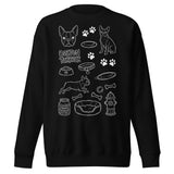Boston Terrier Doodle Dog Lover Unisex Premium Sweatshirt . Black
