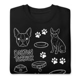 Boston Terrier Doodle Dog Lover Unisex Premium Sweatshirt .