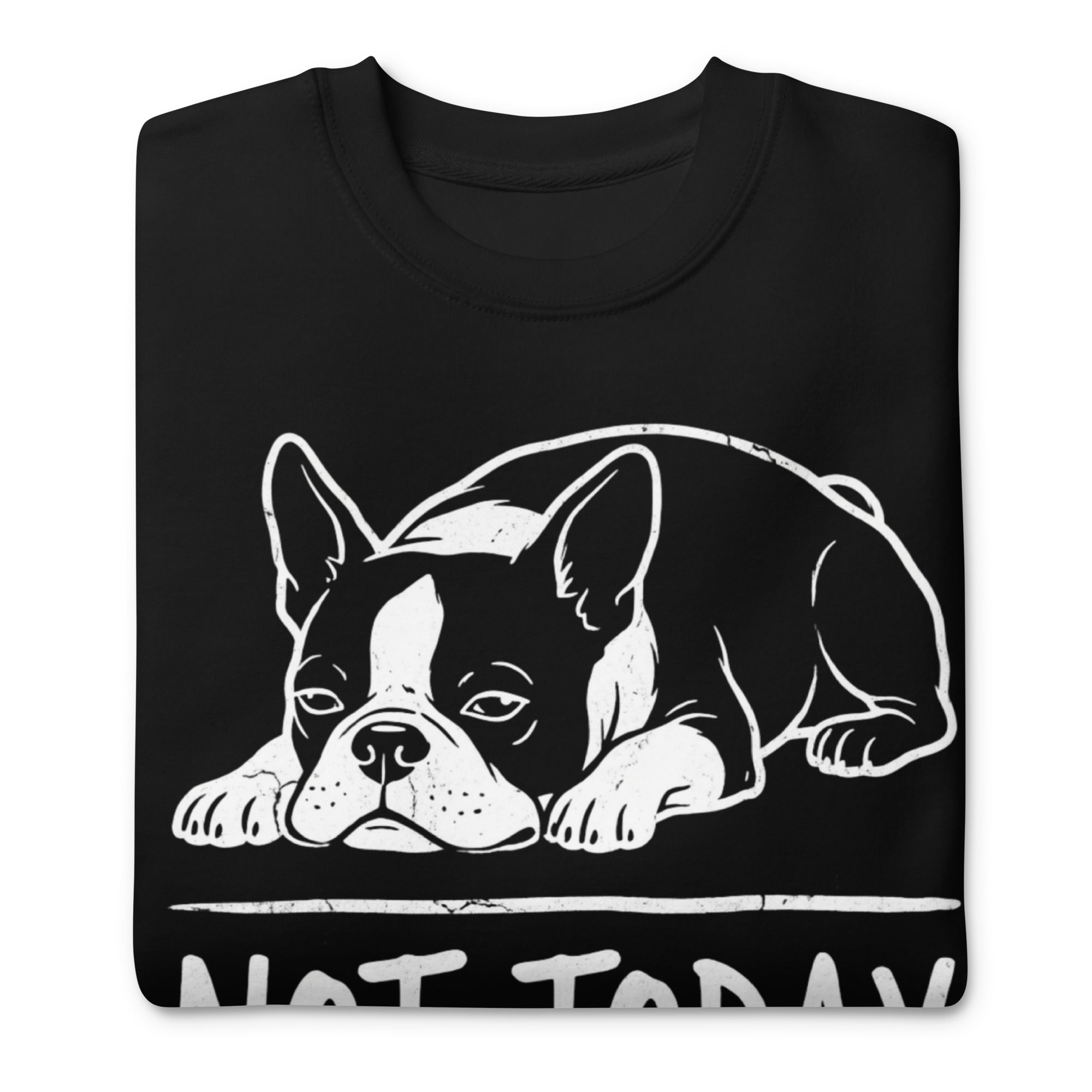 Not Today Lazy Boston Terrier Dog Unisex Premium Sweatshirt .