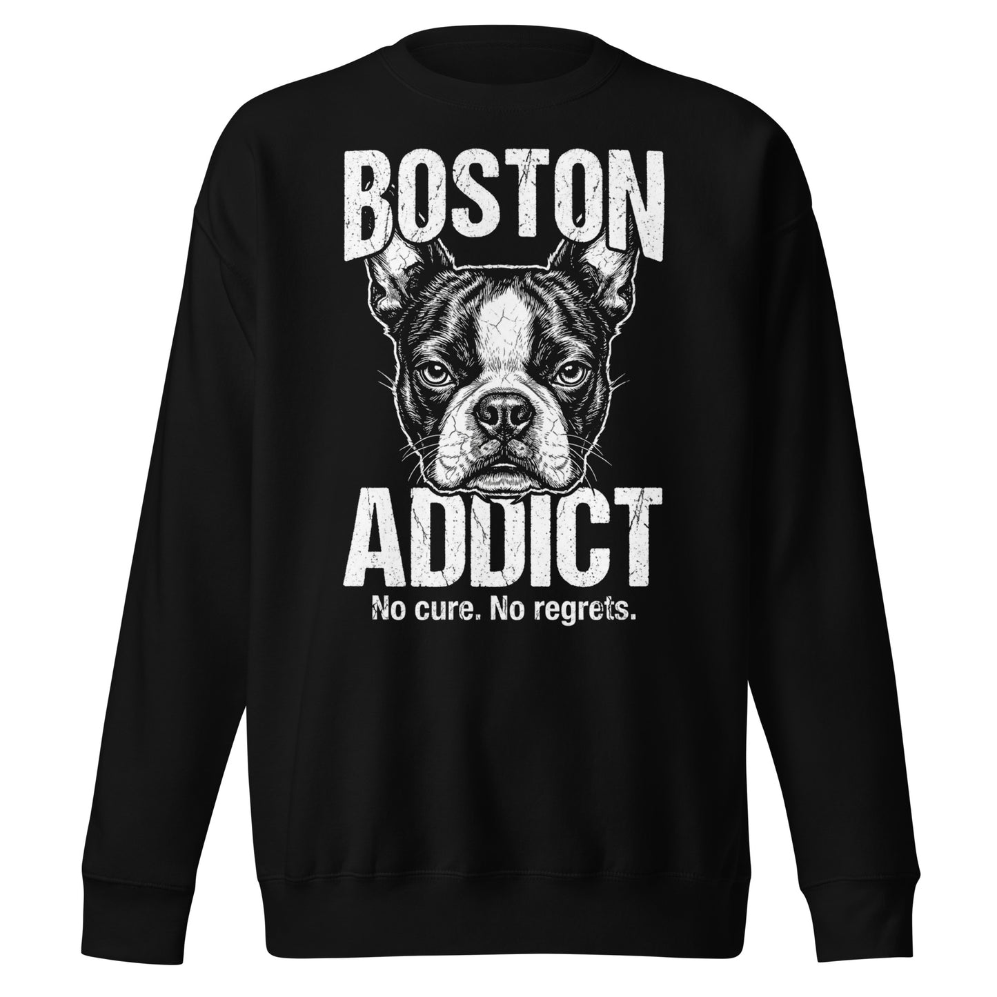 Boston Addict (No Cure. No Regrets.) Unisex Premium Sweatshirt . Black