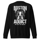 Boston Addict (No Cure. No Regrets.) Unisex Premium Sweatshirt . Black