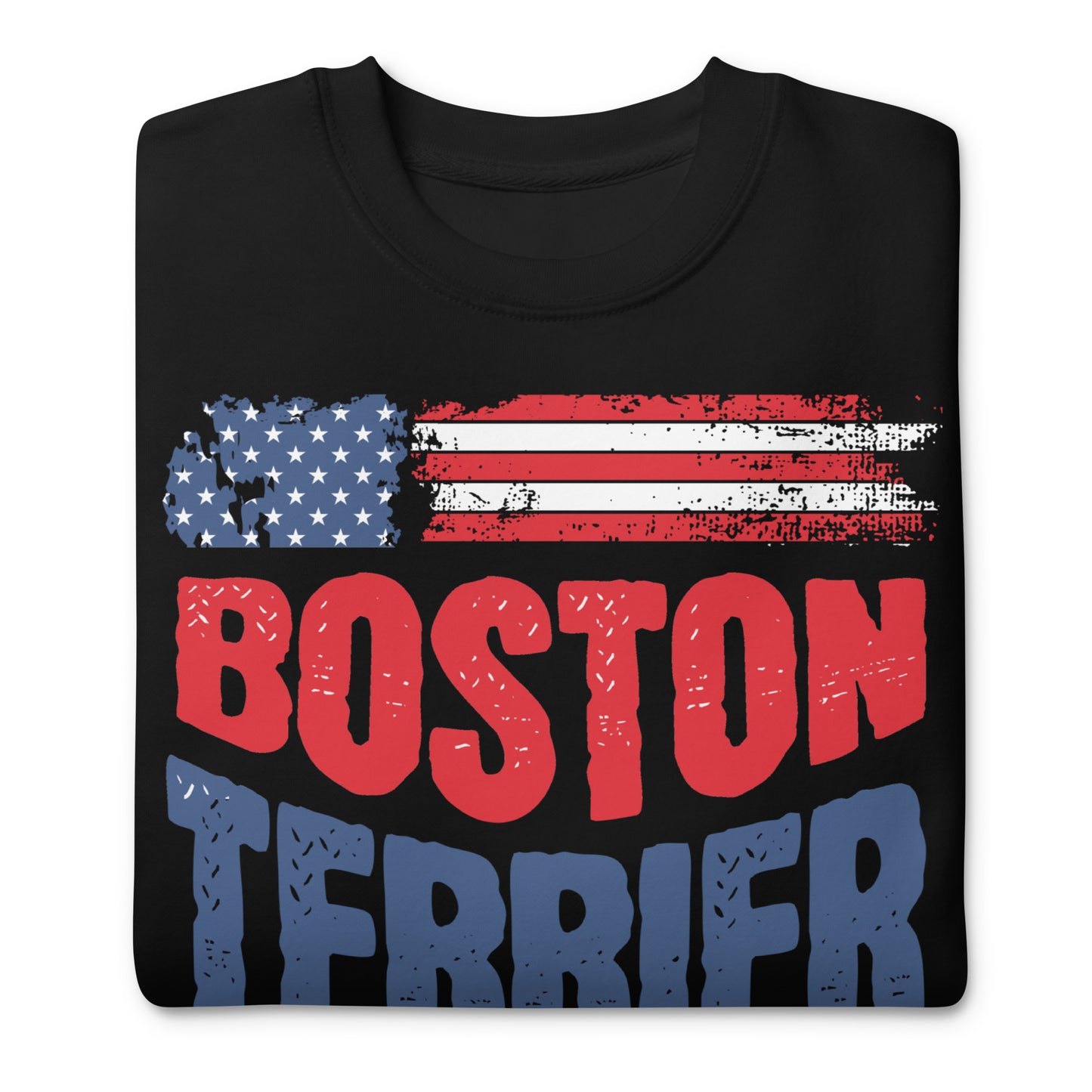 Boston Terrier American Flag Unisex Premium Sweatshirt – 4th of July Patriotic Dog Tee | USA 250th Birthday Shirt .