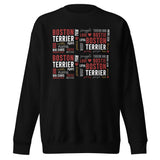 Boston Terrier Word Collage Unisex Premium Sweatshirt – Dog Lover Typography Art . Black