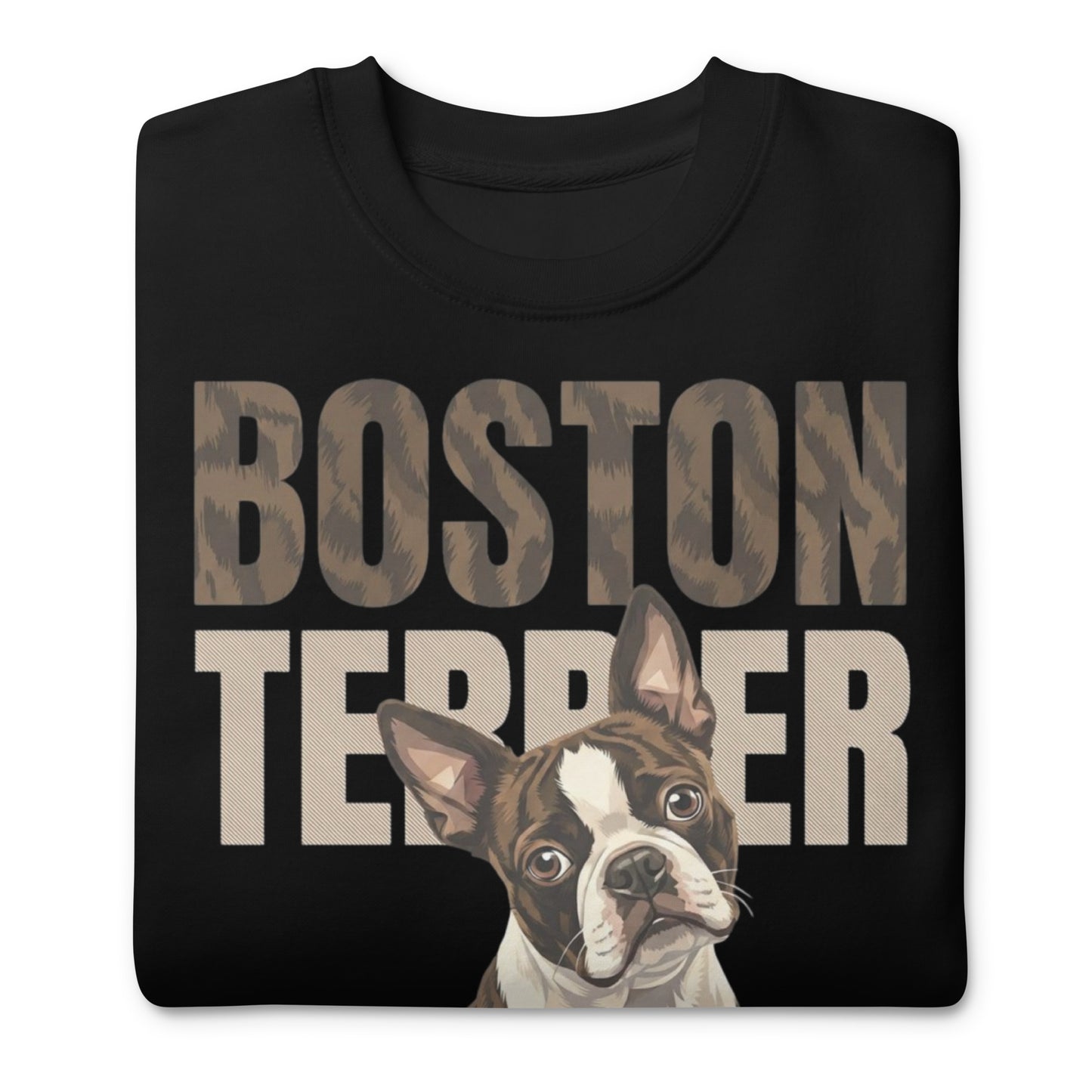 Brindle Boston Terrier Dog Unisex Premium Sweatshirt .