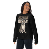 Brindle Boston Terrier Dog Unisex Premium Sweatshirt .