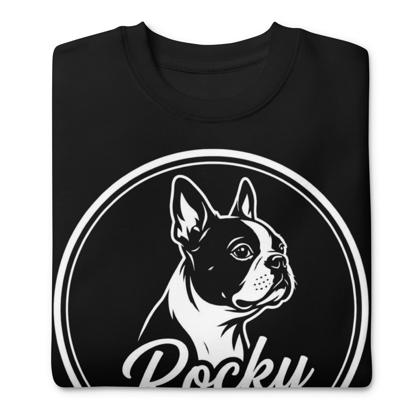 Personalized Dog Silhouette Unsex Premium Sweatshirt with Custom Name & Tagline .