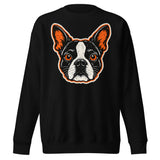 Halloween Boston Terrier Face Unisex Premium Sweatshirt . Black