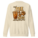 Iced Tea & Dogs All Day Every Day Unisex Premium Sweatshirt - Funny Dog Lover Tee . Bone
