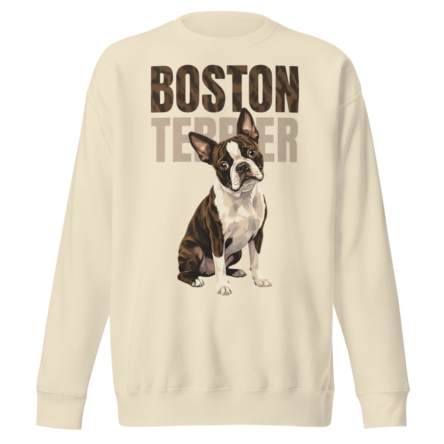 Brindle Boston Terrier Dog Unisex Premium Sweatshirt . Bone