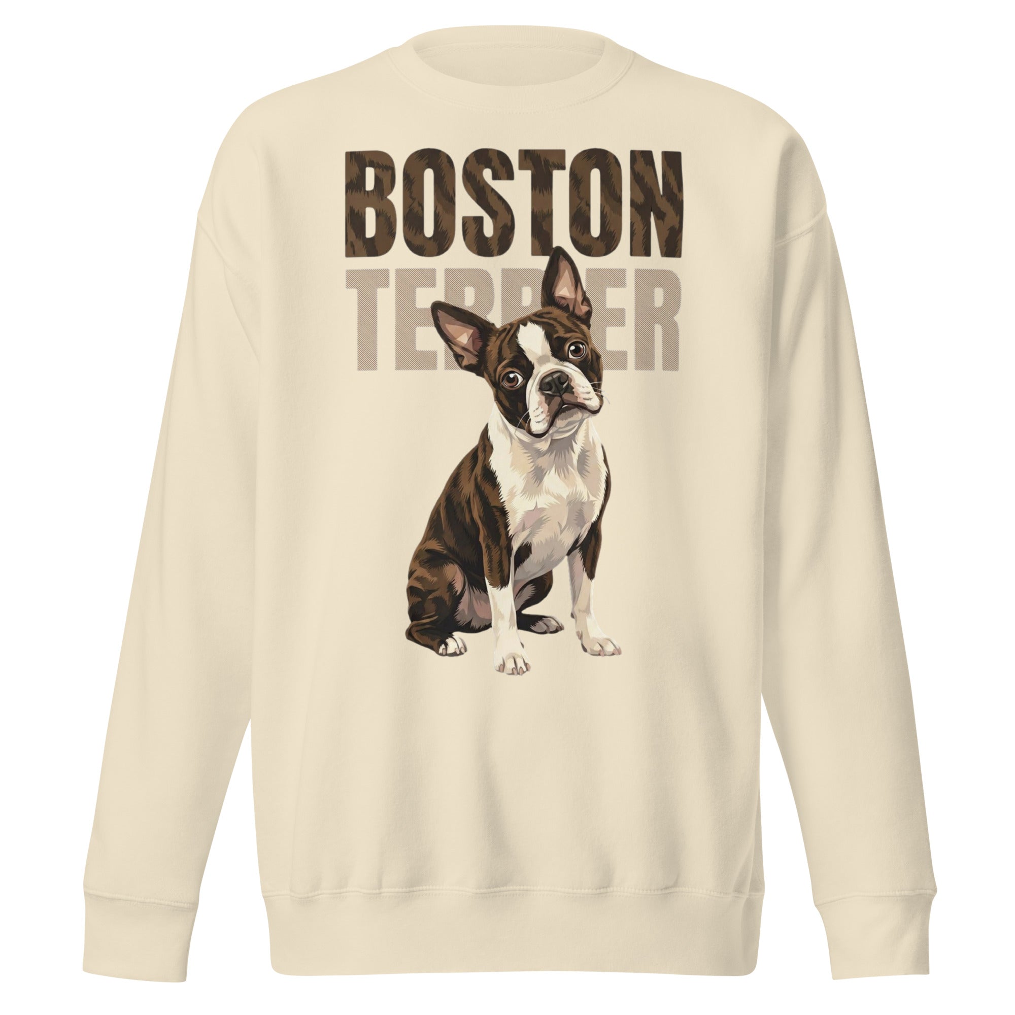 Brindle Boston Terrier Dog Unisex Premium Sweatshirt . Bone
