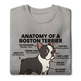 Boston Terrier Anatomy Illustrated Unisex Premium Sweatshirt .