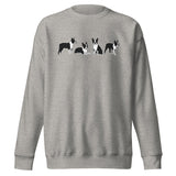 4 Boston Terrier Poses Unisex Premium Sweatshirt . Carbon Grey