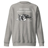 Emotional Support Potato Boston Terrier Dog Unisex Premium Sweatshirt . Carbon Grey