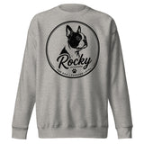 Personalized Dog Silhouette Unsex Premium Sweatshirt with Custom Name & Tagline . Carbon Grey