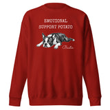 Emotional Support Potato Boston Terrier Dog Unisex Premium Sweatshirt . Cardinal