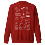 Boston Terrier Doodle Dog Lover Unisex Premium Sweatshirt . Cardinal