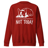 Not Today Lazy Boston Terrier Dog Unisex Premium Sweatshirt . Cardinal