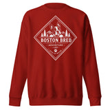 Boston Bred Adventure Led – Outdoor And Hiking Dog Lover Unisex Premium Sweatshirt . Cardinal