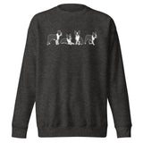 4 Boston Terrier Poses Unisex Premium Sweatshirt . Charcoal Heather