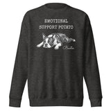 Emotional Support Potato Boston Terrier Dog Unisex Premium Sweatshirt . Charcoal Heather