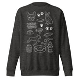 Boston Terrier Doodle Dog Lover Unisex Premium Sweatshirt . Charcoal Heather