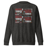 Boston Terrier Word Collage Unisex Premium Sweatshirt – Dog Lover Typography Art . Charcoal Heather