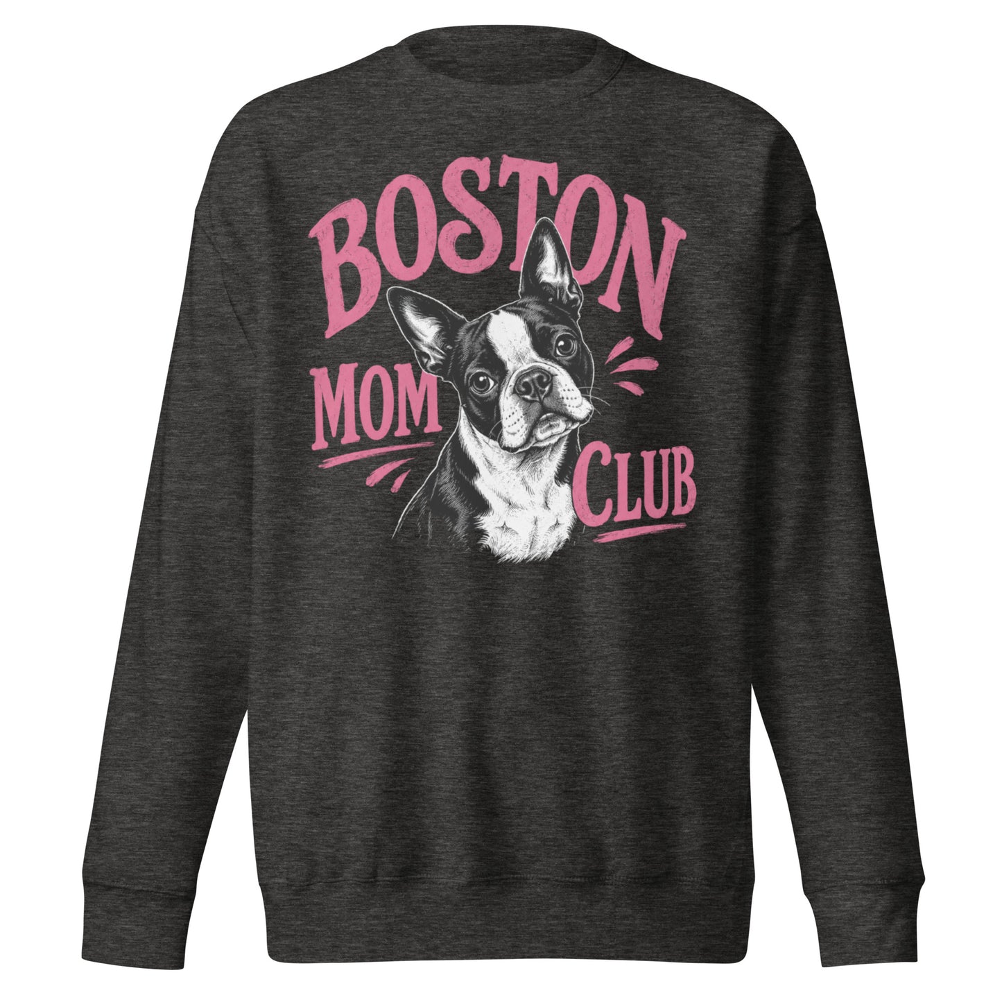 Boston Mom Club Premium Sweatshirt . Charcoal Heather
