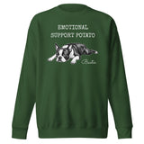 Emotional Support Potato Boston Terrier Dog Unisex Premium Sweatshirt . Forest Green