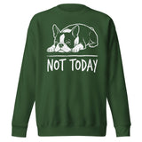 Not Today Lazy Boston Terrier Dog Unisex Premium Sweatshirt . Forest Green