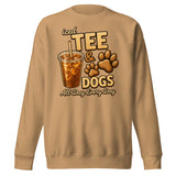 Iced Tea & Dogs All Day Every Day Unisex Premium Sweatshirt - Funny Dog Lover Tee . Khaki