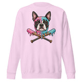 Baseball Drip Boston Terrier Dog Unisex Premium Sweatshirt . Lavender