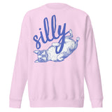 Silly Boston Terrier Dog Upside Down Unisex Premium Sweatshirt . Lavender