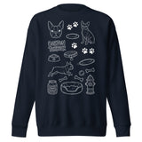 Boston Terrier Doodle Dog Lover Unisex Premium Sweatshirt . Navy Blazer